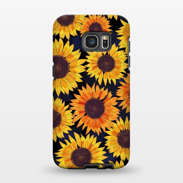Galaxy S7 EDGE StrongFit Sunflowers 2 by Laura Grant