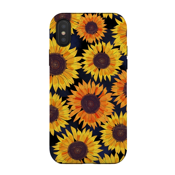 iPhone Xs / X StrongFit Sunflowers 2 by Laura Grant