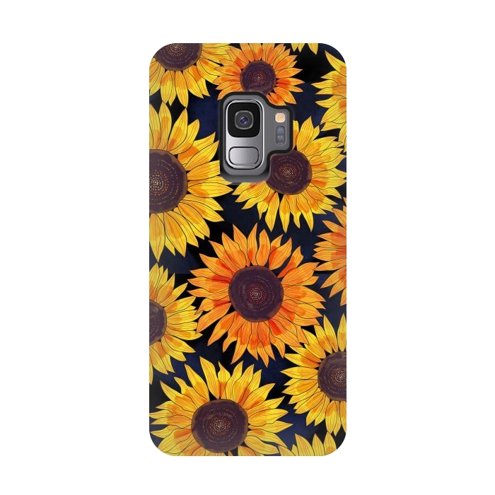 Galaxy S9 StrongFit Sunflowers 2 by Laura Grant