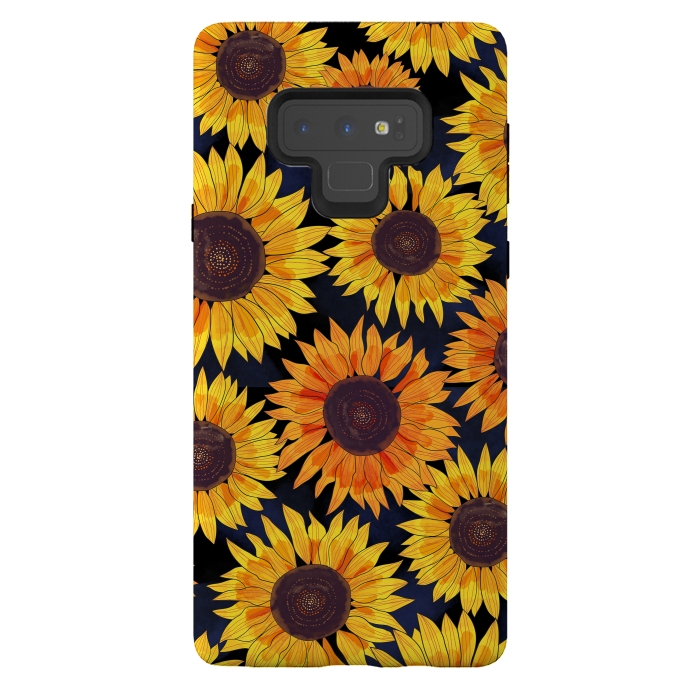 Galaxy Note 9 StrongFit Sunflowers 2 by Laura Grant