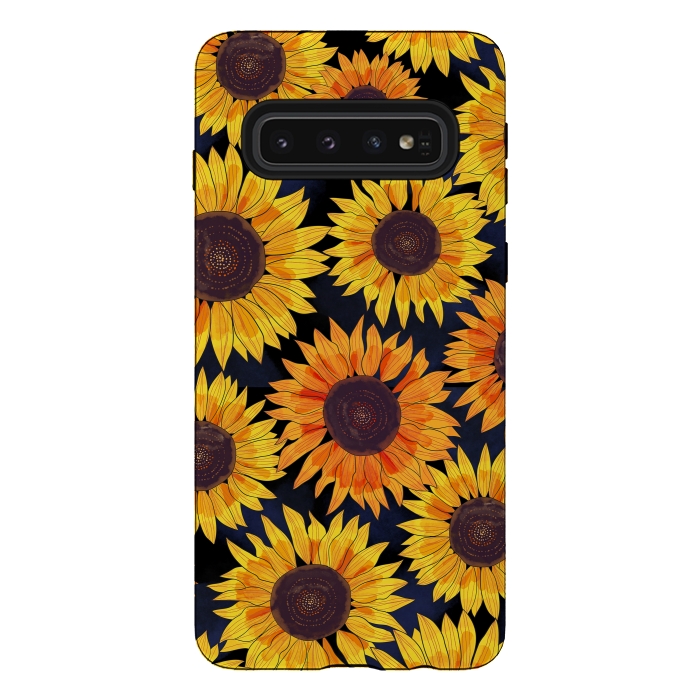 Galaxy S10 StrongFit Sunflowers 2 by Laura Grant