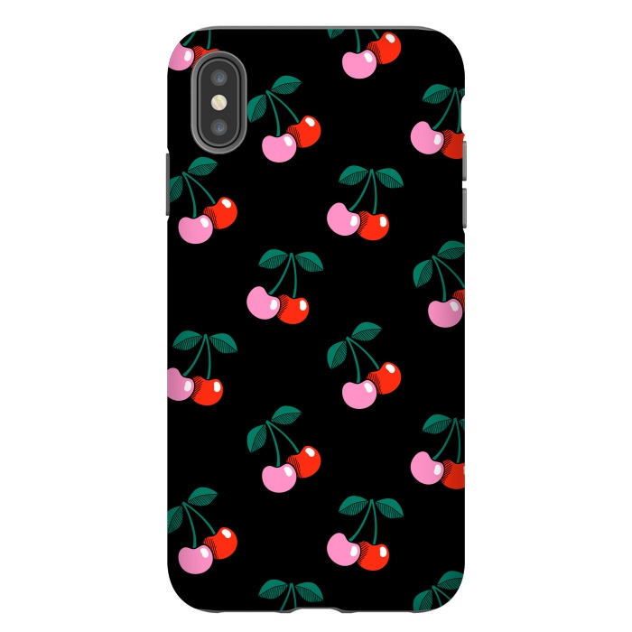 iPhone Xs Max StrongFit Cherries by Laura Grant