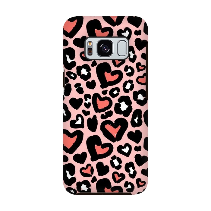 Galaxy S8 StrongFit Love leopard by Laura Grant