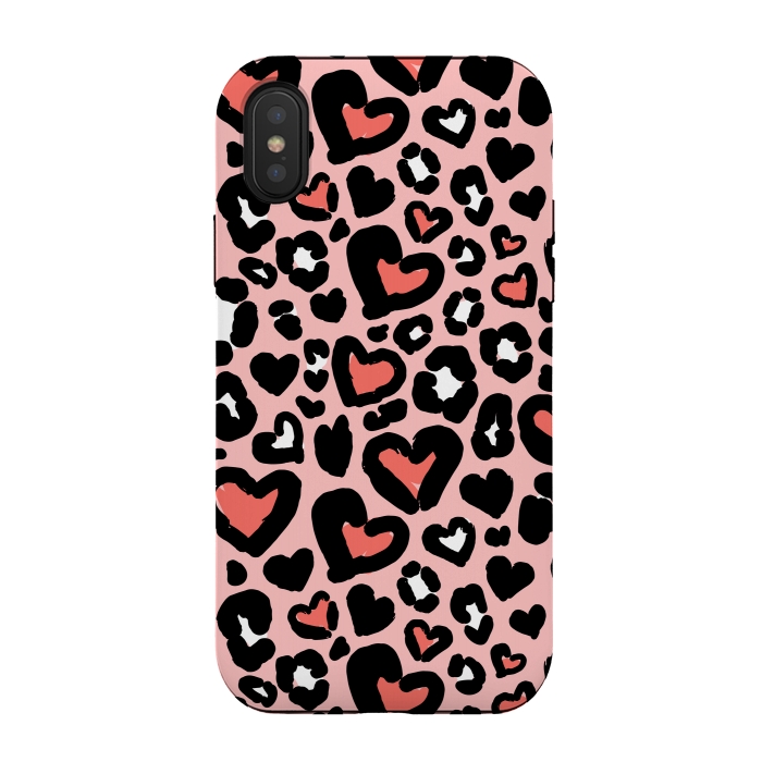 iPhone Xs / X StrongFit Love leopard by Laura Grant
