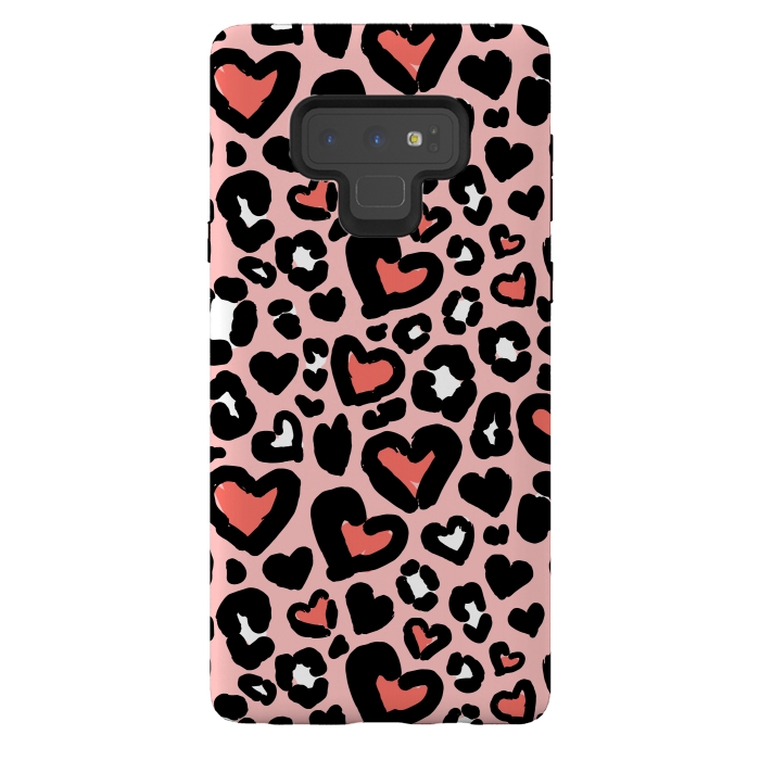 Galaxy Note 9 StrongFit Love leopard by Laura Grant