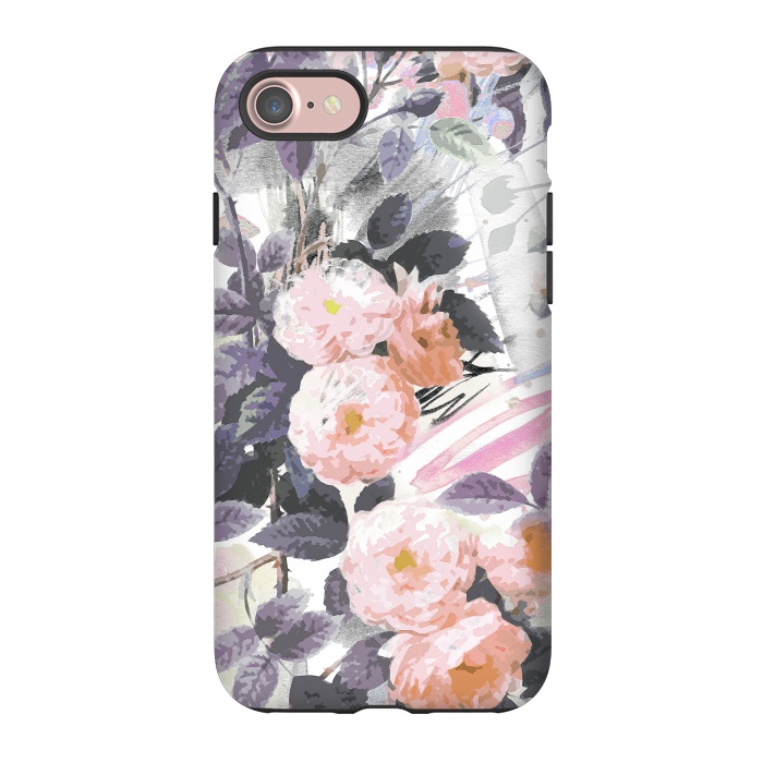 iPhone 7 StrongFit Pink gray romantic roses by Oana 
