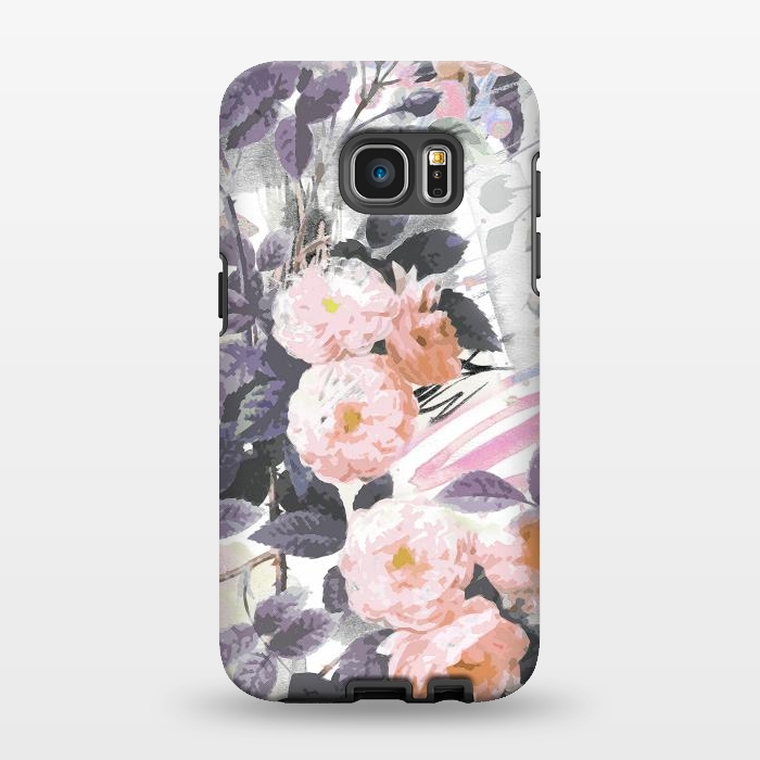 Galaxy S7 EDGE StrongFit Pink gray romantic roses by Oana 
