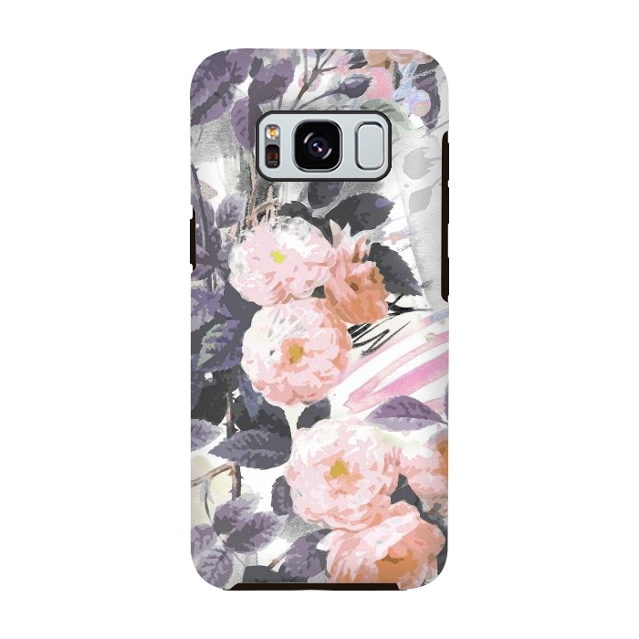 Galaxy S8 StrongFit Pink gray romantic roses by Oana 
