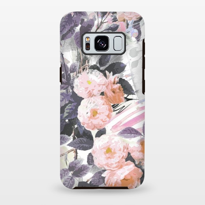 Galaxy S8 plus StrongFit Pink gray romantic roses by Oana 