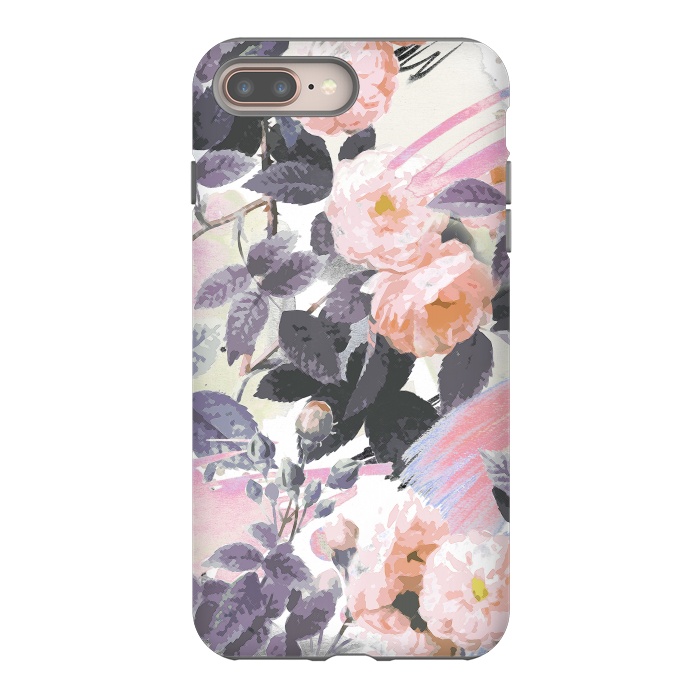 iPhone 7 plus StrongFit Romantic painted pastel roses by Oana 