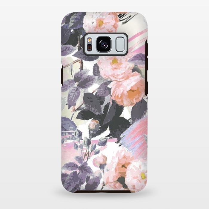 Galaxy S8 plus StrongFit Romantic painted pastel roses by Oana 
