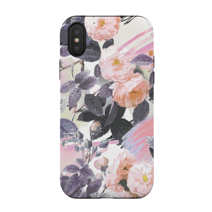 iPhone Xs / X StrongFit Romantic painted pastel roses by Oana 