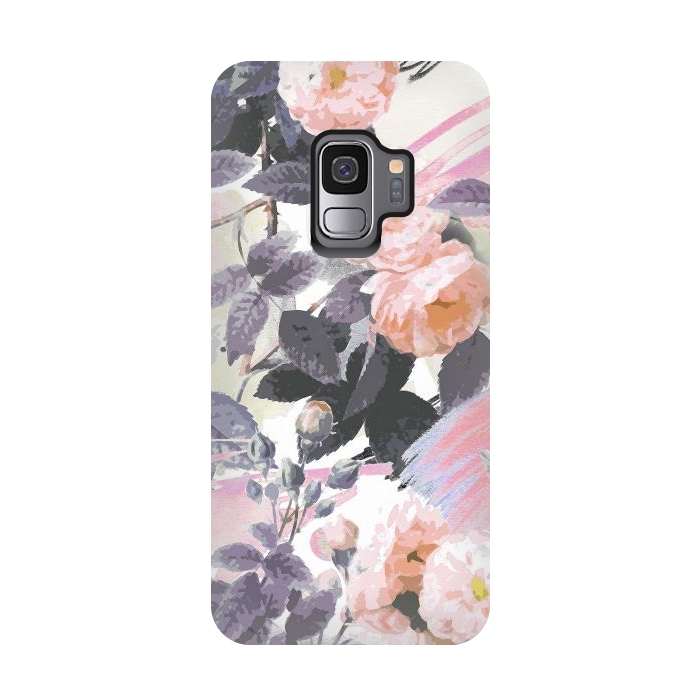 Galaxy S9 StrongFit Romantic painted pastel roses by Oana 