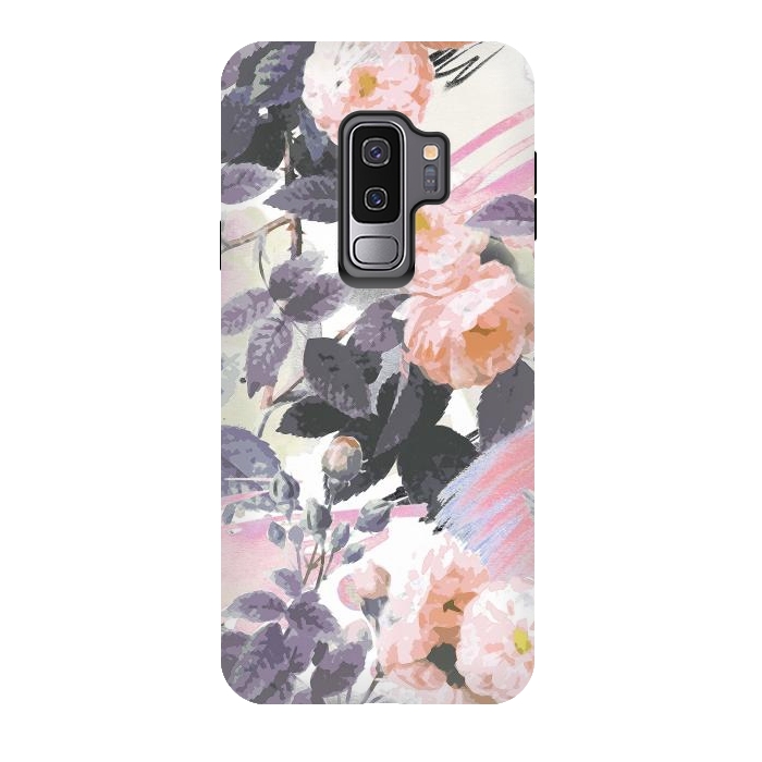 Galaxy S9 plus StrongFit Romantic painted pastel roses by Oana 