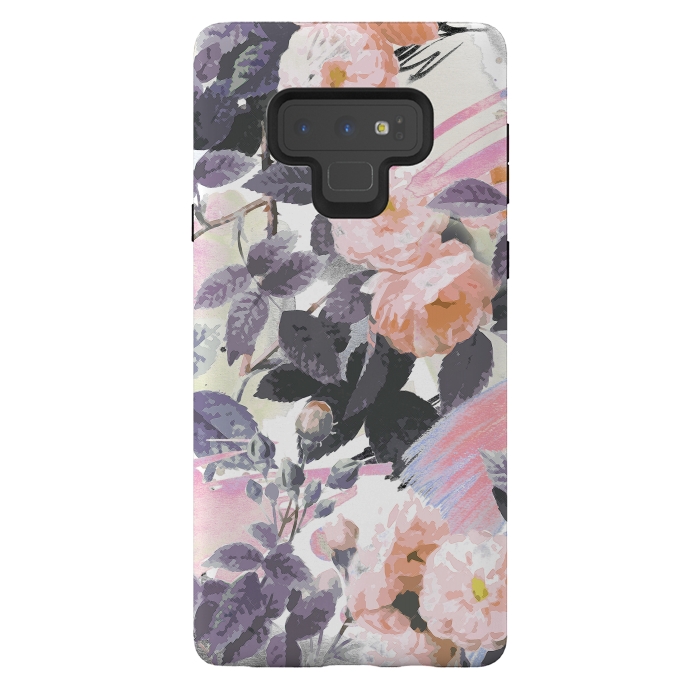 Galaxy Note 9 StrongFit Romantic painted pastel roses by Oana 