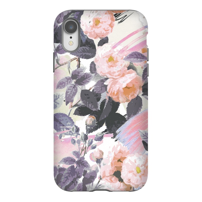 iPhone Xr StrongFit Romantic painted pastel roses by Oana 