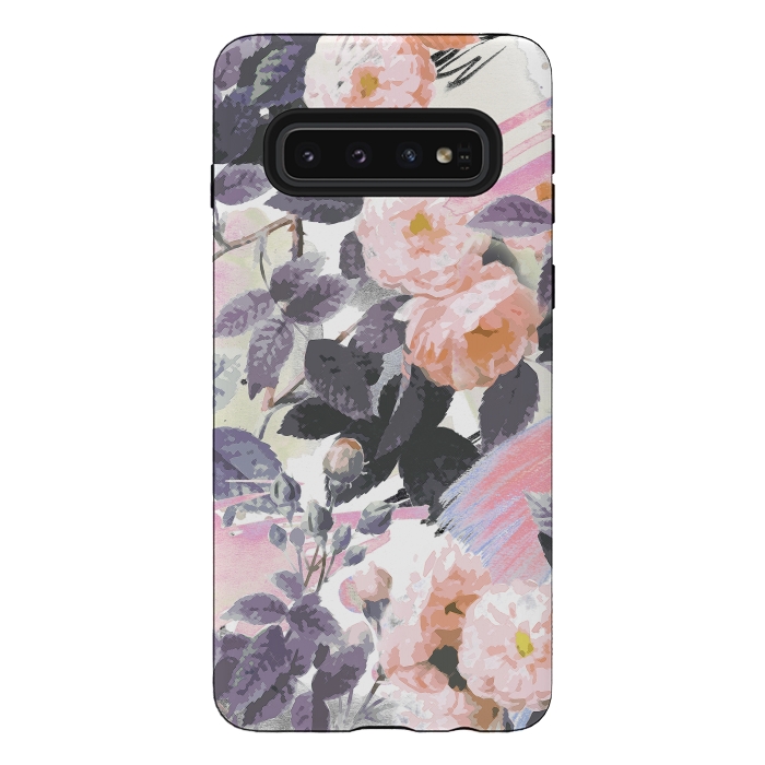 Galaxy S10 StrongFit Romantic painted pastel roses by Oana 