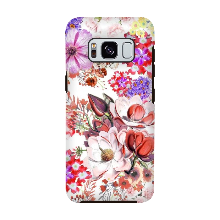 Galaxy S8 StrongFit Romantic flowers botanical painting by Oana 