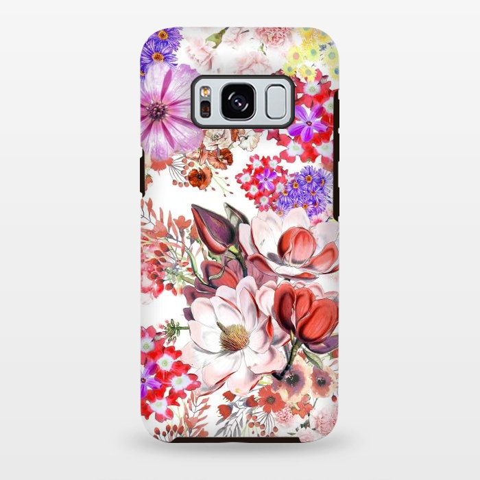 Galaxy S8 plus StrongFit Romantic flowers botanical painting by Oana 