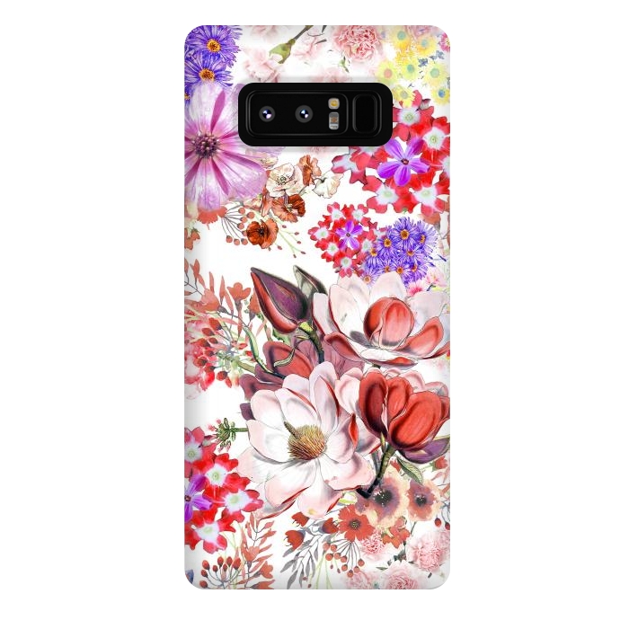 Galaxy Note 8 StrongFit Romantic flowers botanical painting by Oana 