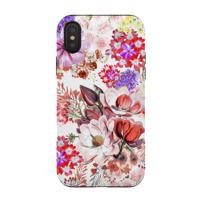 iPhone Xs / X StrongFit Romantic flowers botanical painting by Oana 