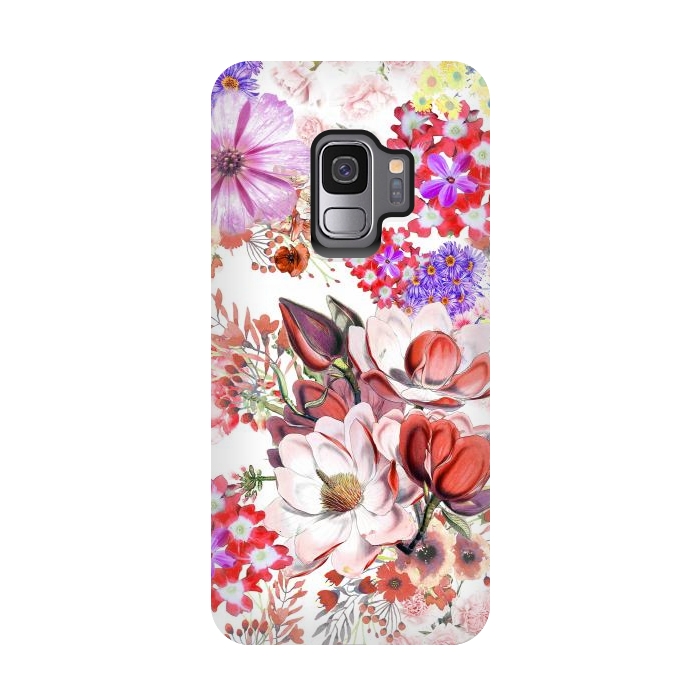 Galaxy S9 StrongFit Romantic flowers botanical painting by Oana 