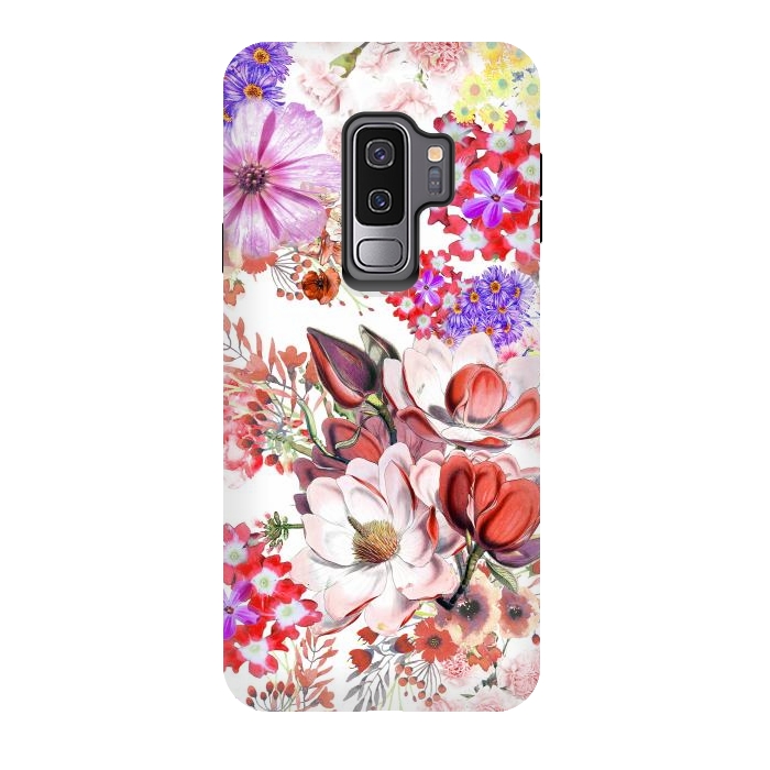 Galaxy S9 plus StrongFit Romantic flowers botanical painting by Oana 
