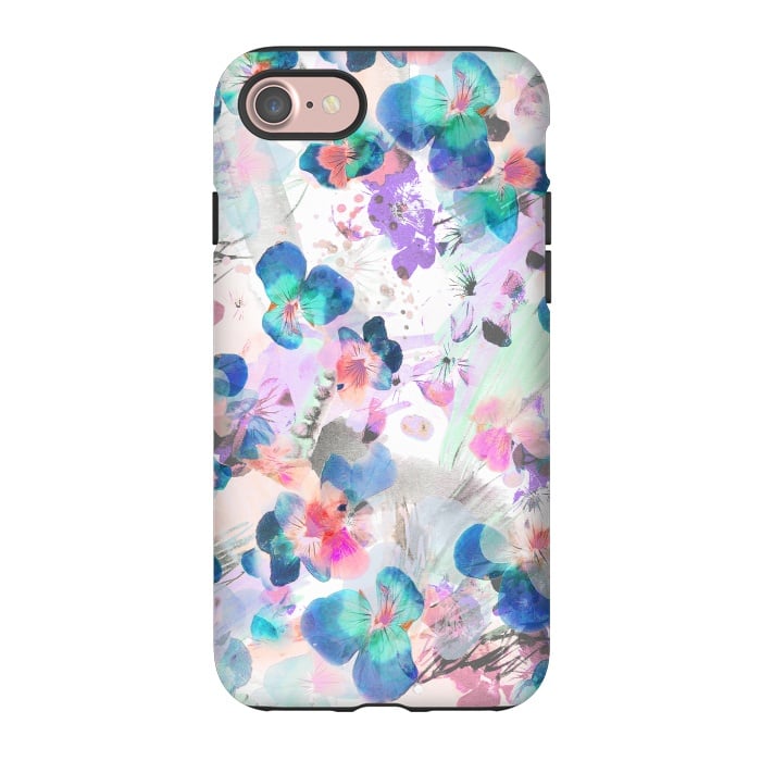 iPhone 7 StrongFit Watercolor pansy petals illustration by Oana 