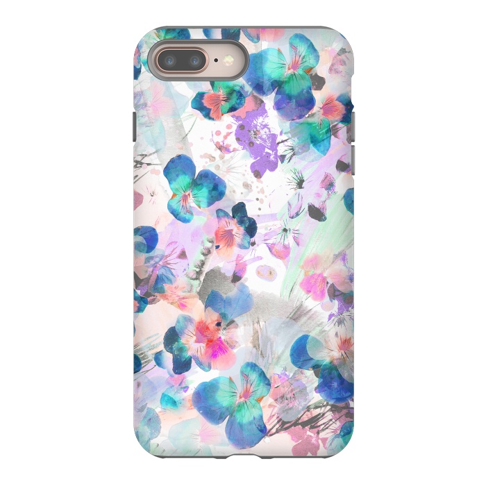 iPhone 7 plus StrongFit Watercolor pansy petals illustration by Oana 