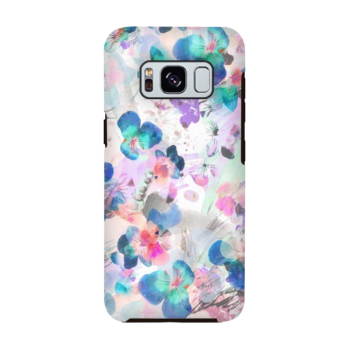 Galaxy S8 StrongFit Watercolor pansy petals illustration by Oana 
