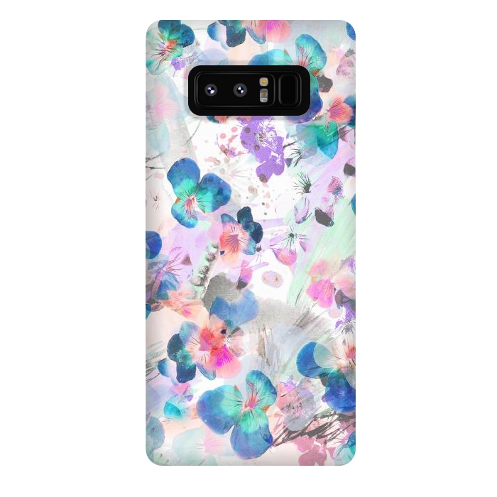 Galaxy Note 8 StrongFit Watercolor pansy petals illustration by Oana 