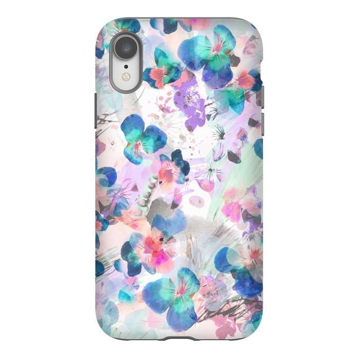 iPhone Xr StrongFit Watercolor pansy petals illustration by Oana 