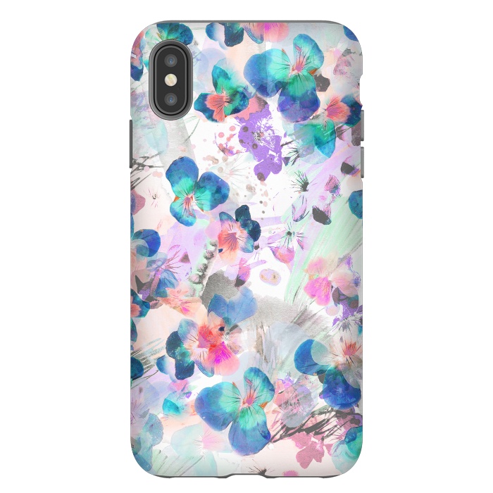 iPhone Xs Max StrongFit Watercolor pansy petals illustration by Oana 