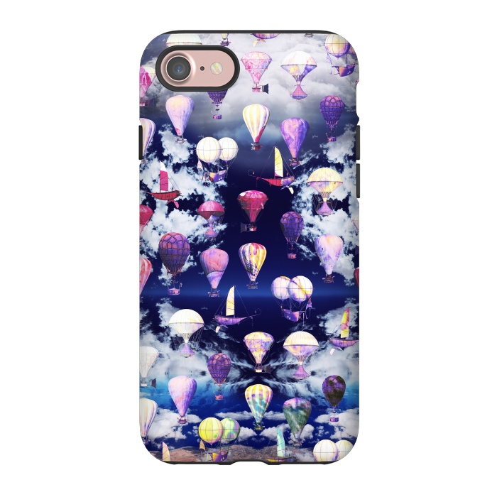 iPhone 7 StrongFit Colorful air balloons and fluffy clouds by Oana 
