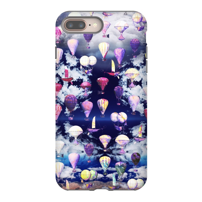 iPhone 7 plus StrongFit Colorful air balloons and fluffy clouds by Oana 