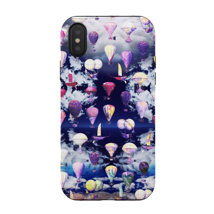 iPhone Xs / X StrongFit Colorful air balloons and fluffy clouds by Oana 