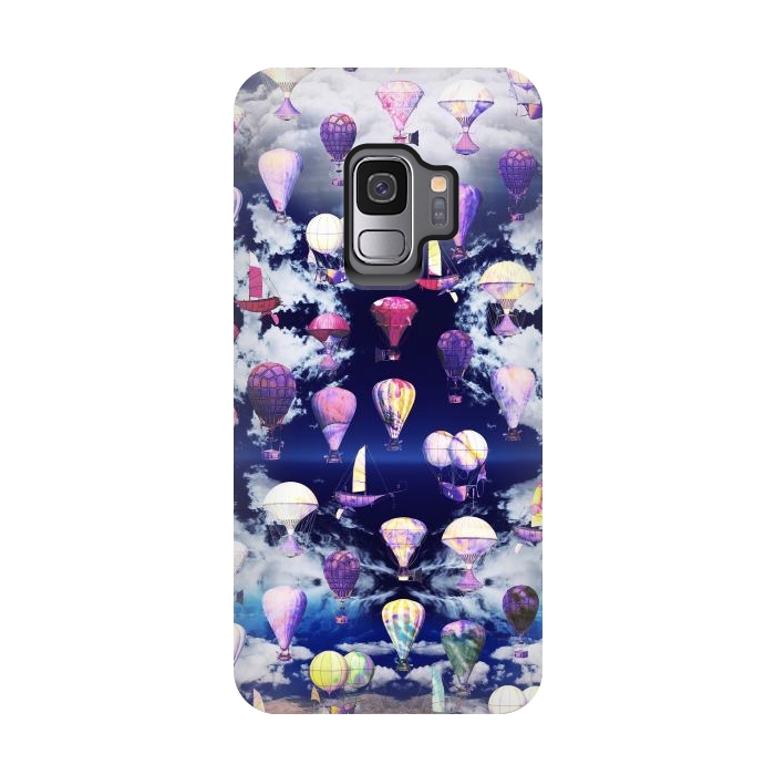 Galaxy S9 StrongFit Colorful air balloons and fluffy clouds by Oana 