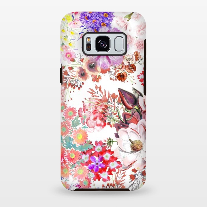 Galaxy S8 plus StrongFit Romantic painted colorful flowers by Oana 