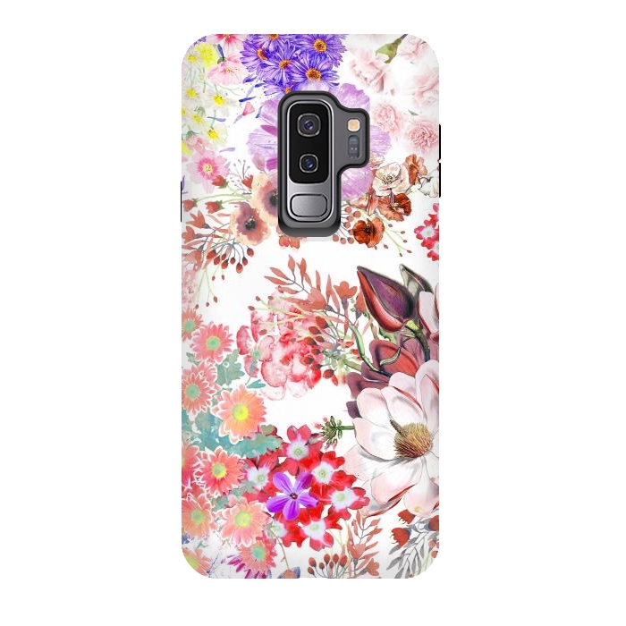 Galaxy S9 plus StrongFit Romantic painted colorful flowers by Oana 