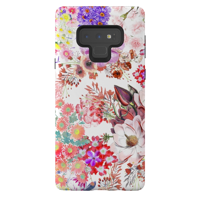 Galaxy Note 9 StrongFit Romantic painted colorful flowers by Oana 