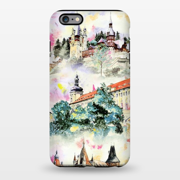 iPhone 6/6s plus StrongFit Mountain castles watercolor illustration by Oana 