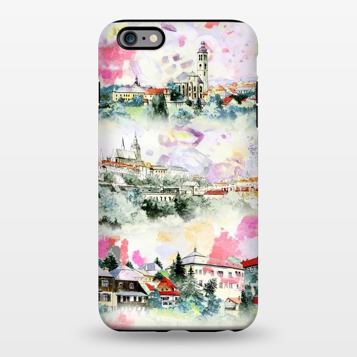 iPhone 6/6s plus StrongFit Watercolor mountain castles sketch by Oana 