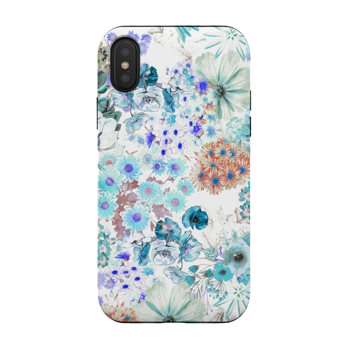 iPhone Xs / X StrongFit Romantic blue watercolor flowers by Oana 