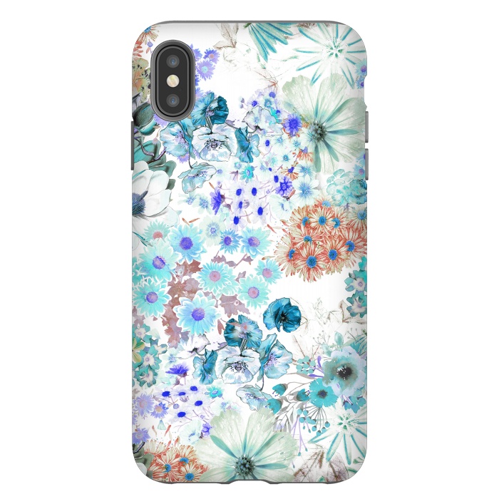 iPhone Xs Max StrongFit Romantic blue watercolor flowers by Oana 