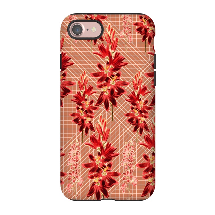 iPhone 7 StrongFit Brown Floral Print by Zala Farah