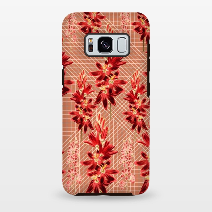 Galaxy S8 plus StrongFit Brown Floral Print by Zala Farah