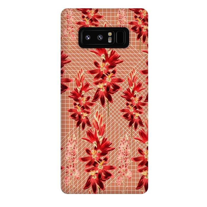 Galaxy Note 8 StrongFit Brown Floral Print by Zala Farah