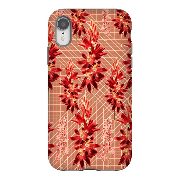 iPhone Xr StrongFit Brown Floral Print by Zala Farah