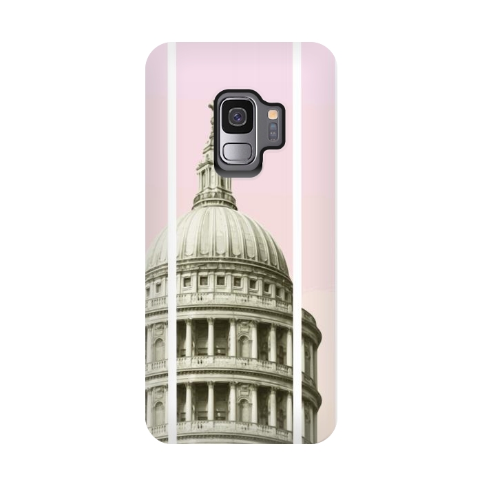 Galaxy S9 StrongFit Pink Building by Zala Farah