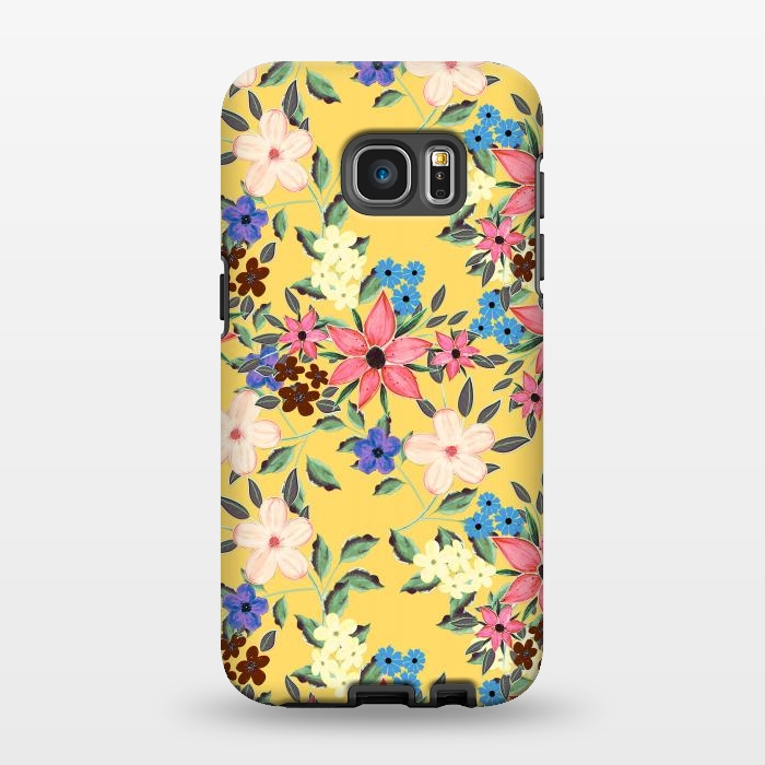 Galaxy S7 EDGE StrongFit Stylish garden floral design by InovArts